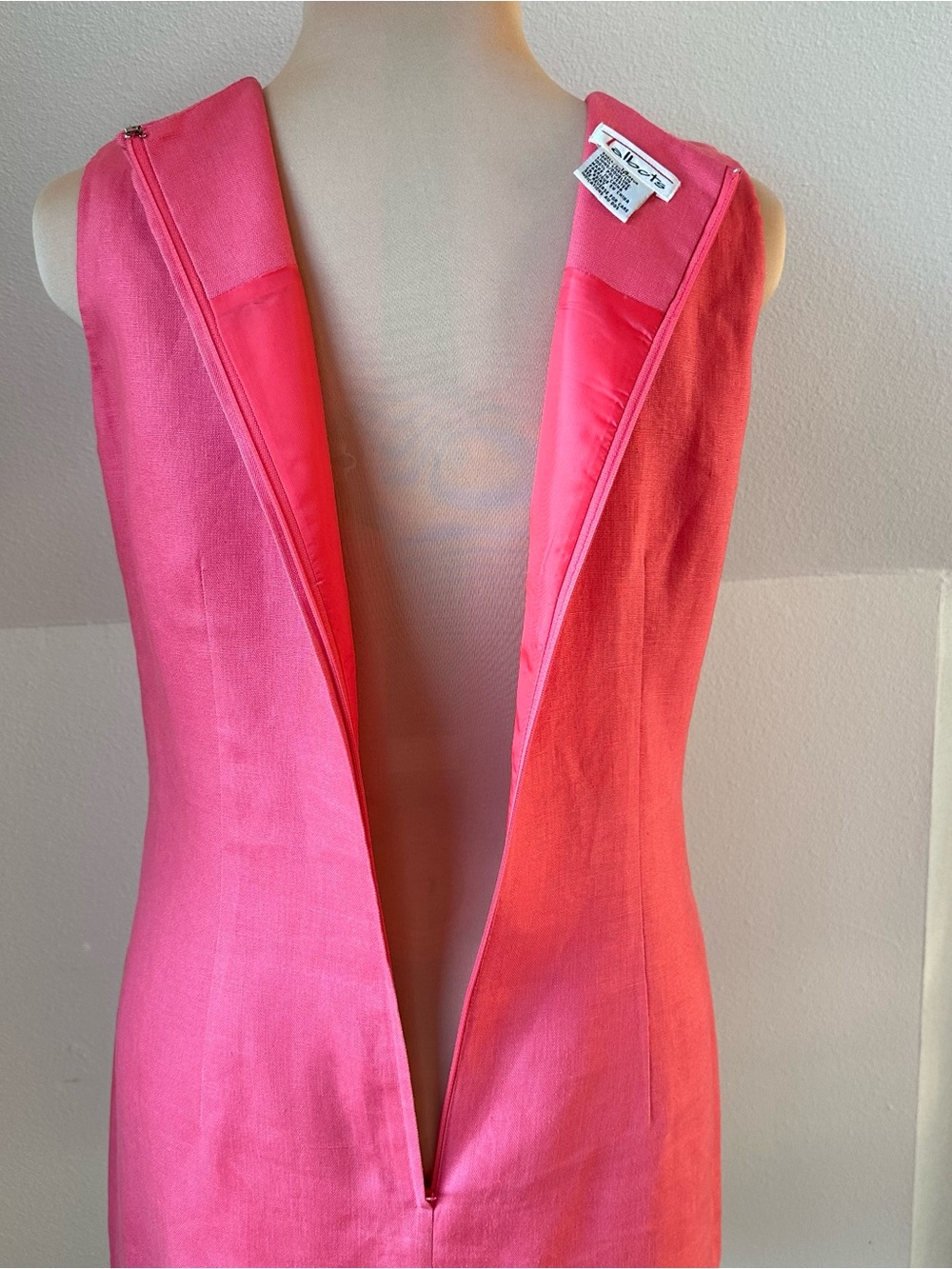 Talbots 100% Linen Dress Size 14 Elegant Sheath Summer Event Cocktail Party - Picture 8 of 9